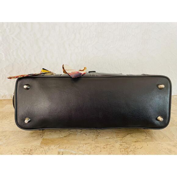 Coach Black Leather double handle Hampton Satchel Bag purse 9268 - Picture 8 of 10